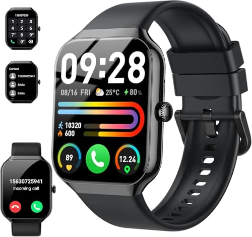 Motast 2025 Smartwatch Damen Herren,1,96" Smart Watch, Telefonfunktion,115+ Sportmodi Schrittzähler Armbanduhr, Herzfrequenz/SpO2/Schlafmonitor Fitnessuhr, IP68 Wasserdicht Sportuhr für Android iOS