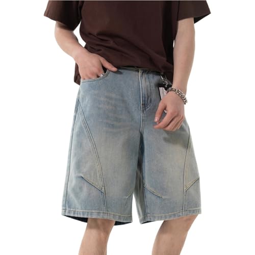 Pantalones cortos de Jeans para Hombre Pantalones Deportivos de Correr Entrenamiento Secado Rápido Jeans Y2K Hippie para Playa Vacaciones y Uso Diario Pantalones Hawaianos Verano de Casa, turquesa, XL