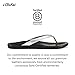OLUKAI Ho'opio Leather Women's Beach Sandals, Full-Grain Leather Flip-Flop Slides, Modern Low Profile Design & Comfortable Fit, Silver/Charcoal, 9