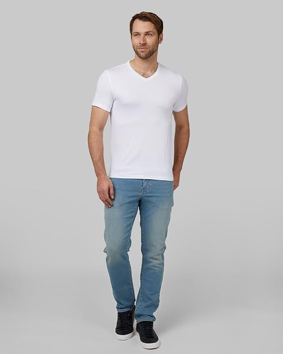 32 Degrees Men's Cool V-Neck T-Shirt, Anti-Odor, Quick Dry Active, 4-Way Stretch