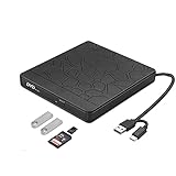 External DVD Drive, Zilyhhom USB 3.0 Type-C CD DVD +/-RW Burner Optical Drive Multi Disk Player Portable CD/DVD ROM Rewriter Writer Reader Recorder with SD Slot for PC Laptop Windows 10/8/7 Linux OS