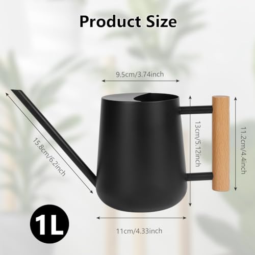OFFCUP 35oz 1L Watering Can, Stainless Steel Mini Small Watering Can - Image 2