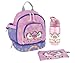 Laken Zaino 2+ anni C/Bot. Tritan Lj-unic Cucchiaio Melammina Lj-Astro Baby – Posate, Unisex, Rosa e Blu