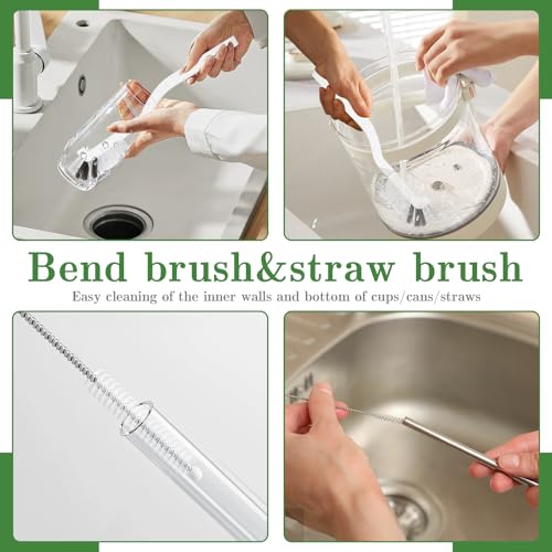Image of Crevice Cleaning Brush, Multifunctional Grout Brush and Straw Brush, 15 Pcs