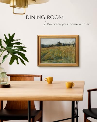 Image of HUARCEY Gold Framed Vintage Wall Art for Living Room, Landscape Painting Prints Shelf Decor for Kitchen, Aesthetic Bedroom Wall Art, Best Gifts for Friends or Family - Harvest Whisper 16L x 12W