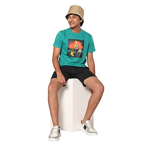 Image of TeenTrums Teenagers Boys Tshirt 100% Cotton Casual Wear Round Neck Half Sleeve Cool Graphic Printed T-Shirt for Boys