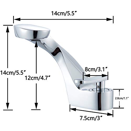 JUNSHENG-Grifo-de-bano-Curvo-Mezclador-Lavabo-Monomando-Grifo-Lavabo-Cromo-Agua-Fria-y-Caliente