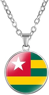 EUIOSFDC Togo Country Flag Necklace Alloy Necklace for Men Women