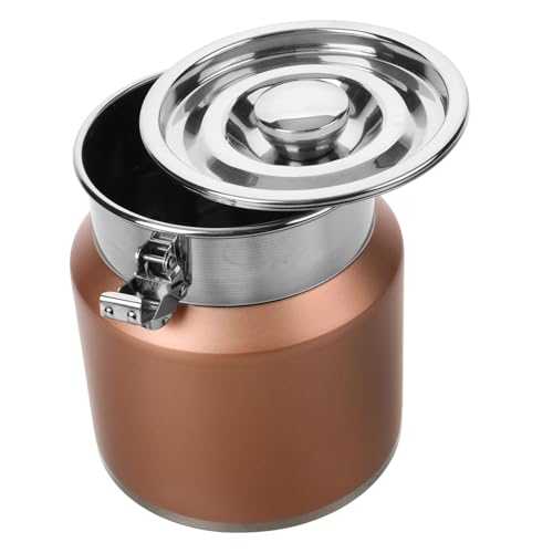 Amosfun Brocca Per La Conservazione Dellacqua Brocca Portatile Contenitore Per Riso in Acciaio Inossidabile Contenitore Per Il Grasso Domestico