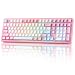 YUNZII AL98 Teclado Aluminio Mecánico Inalámbrico (Rosa, Cocoa Cream V2)