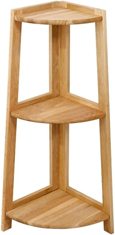 3 Tier Tall Wood Ladder Shelf Bookcase with Freestanding Display Cabinet for Bedroom Multipurpose Shelving Unit and Plant Stand for Small Space Rustic Original Wood Design (Origin