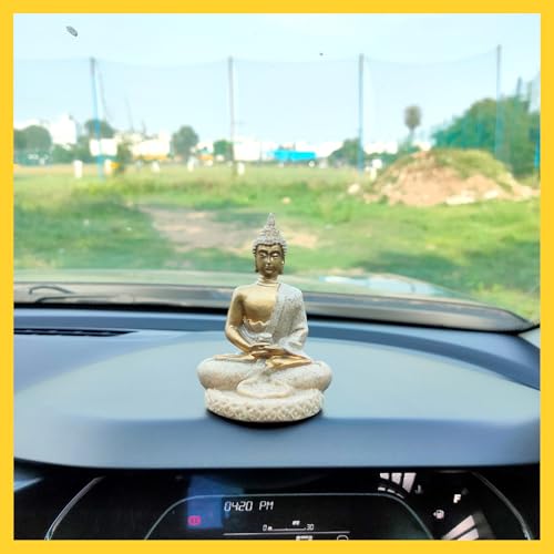 Image of Gautam Buddha Idol for Home Decor - Lord Buddha Statue for Car Dashboard, Office, Living Room, Meditation & Gifting Showpiece | Peaceful Gift Item | Size 8.5cm