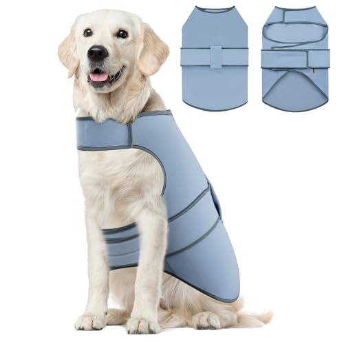 Image of Dog Anxiety Shirt, Calming Vest for Thunderstorm, Travel, Separation, Calming Coat Wrap for Dogs, Pet Stress Relief Anxiety Jacket (Misty Blue, XXX-Large)