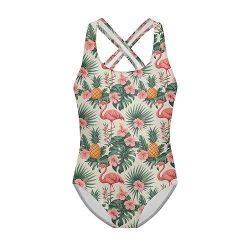 Image of Girls One Piece Swimsuit 3D Sequin Glitter Cross Back Quick Dry Sparkly Bathing Suit for Beach Pool 5-14Y