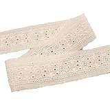 laceking2013 Premium Quality Off White Embroidery Scalloped Cotton Floral Ladder Eyelet Lace Trim by
