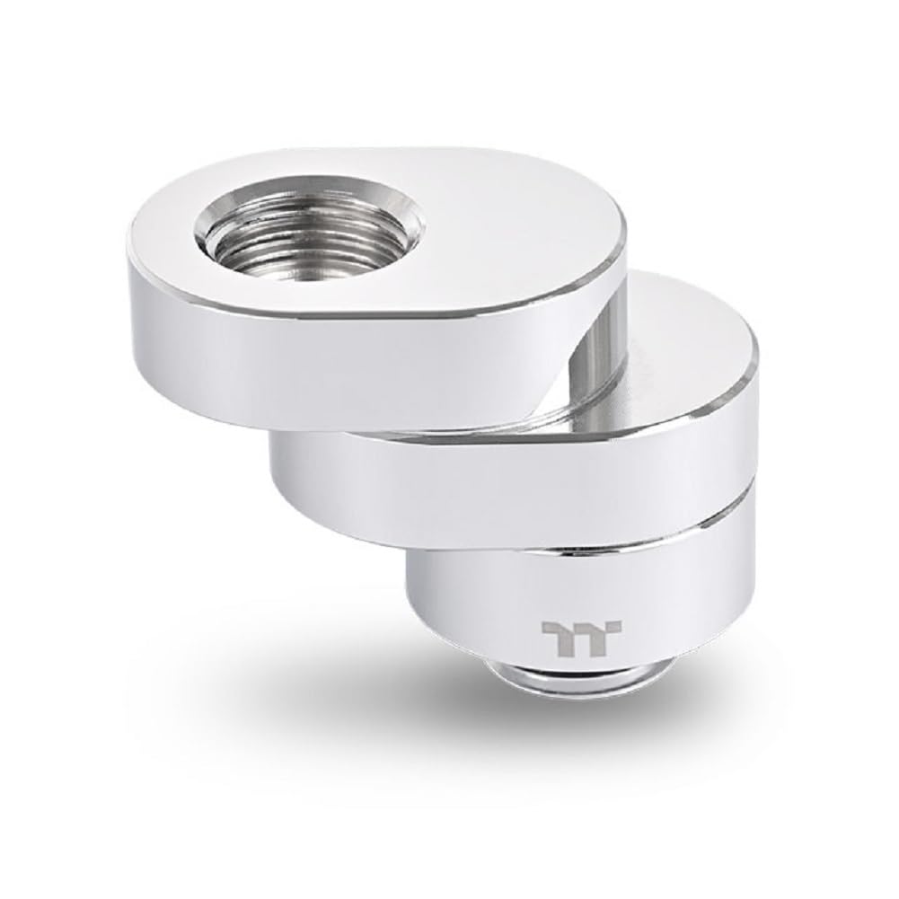 Thermaltake Pacific F-Pro 360° Degree Rotary Offset Chrome G 1/4 Thread DIY LCS Fitting CL-W437-CU00SL-A
