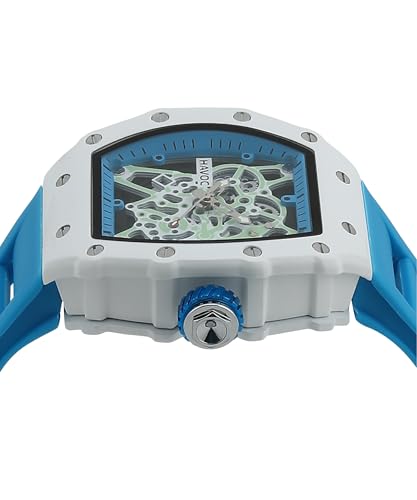 Image of Havoc Craft Men's Luxury Sports Watch 30M Waterproof Tonneau Chronograph | Analog Quartz Wristwatch with Time & Day Function | Premium Square Dial, Shock-Resistant & Anti-Magnetic Silicone Strap