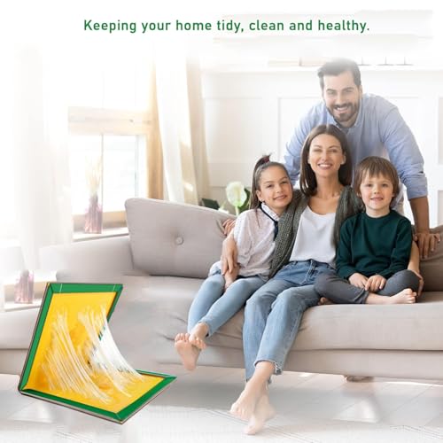 RQJLZ 6 Stück Klebefallen, Klebefalle Heimchenfalle,Kakerlakenfallen, Ungeziefer Falle, Stark Klebrig, zur Schädlingsbekämpfung, für Drinnen Draußen Büro Küche Haus Garten