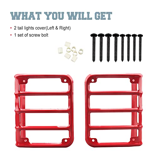 Adtopi Tail Light Cover For Jeep, Jk Tail Light Cover Rear Taillight Guards Steel Taillight Cover Compatible With Jeep Wrangler Jk 2007-2018 #TOP5