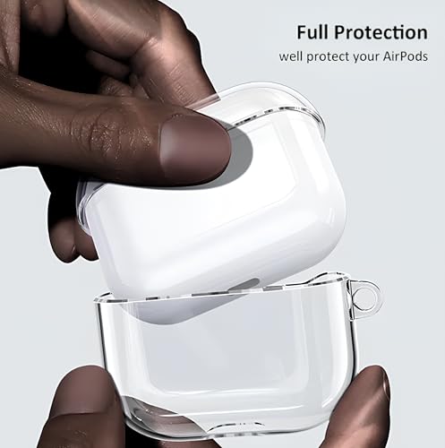 Image of skysia Transparent Case for Airpods Pro 2 - Clear Soft Silicone Protective Cover with Keychain, Shockproof, Anti-Yellowing, LED Visible, Wireless Charging Support (Pack of 1)
