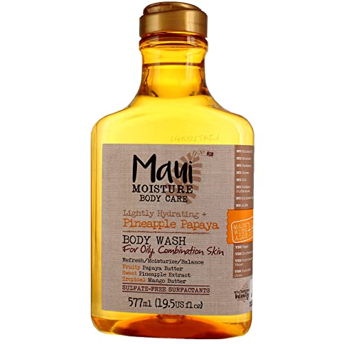 Maui Moisture Body Wash Pineapple Papaya 19.5 Ounce Oily (577ml) (2 Pack)