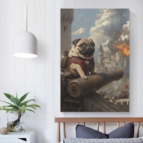 Pintura poster impresiones lienzo dormitorio tematica perro carlino 5