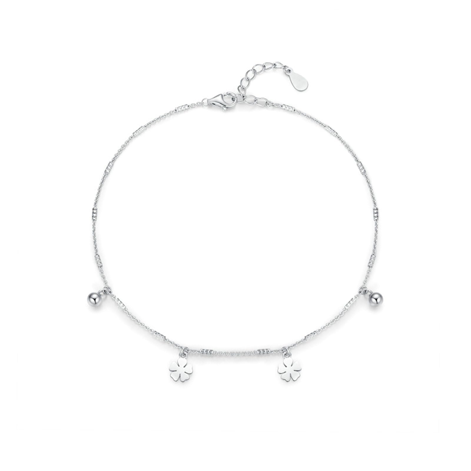 Pulsera de novia para el día de la boda, sin colgante de flor de piedras preciosas para mujer, oro blanco de 9 quilates, 14 quilates y 18 quilates