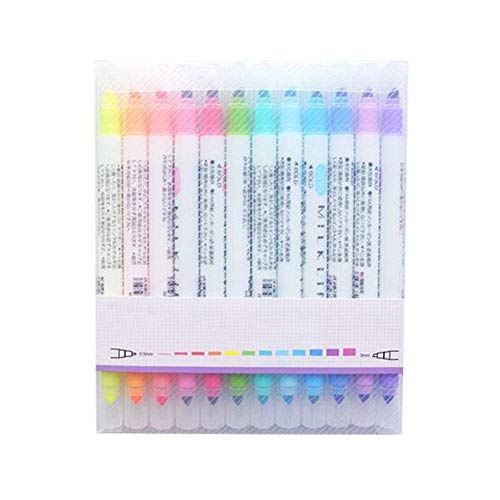 Samzary Double Head Highlighter Dual Tips Bible Highlighter Study Kit for Office and School,Pack of 12