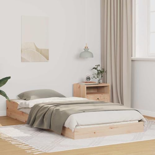 vidaXL Bettgestell Braun 90 x 200 cm Massivholz Kiefer, Stylisches Schlafzimmer, rechteckiges Bettgestell aus Kiefer, minimalistisches Design, individuell anpassbar vidaXL Bettgestell Braun 90 x 200 cm Massivholz Kiefer, Stylisches Schlafzimmer, rechteckiges Bettgestell aus Kiefer, minimalistisches Design, individuell anpassbar