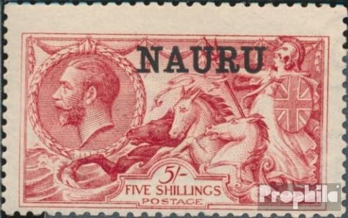 Sello Nauru 13II con pliegue 1916 para completar álbumes filatélicos de temática animal