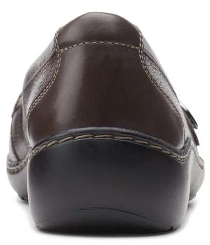Clarks Clarks Women's Cora Daisy Loafers, Dark Brown Tumbled Leather, 9 Wide