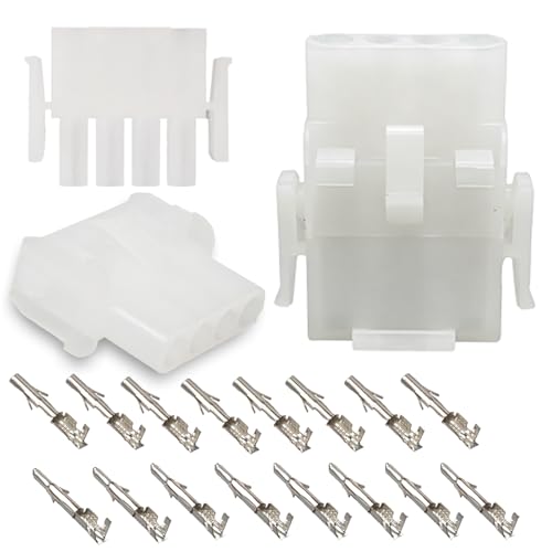 4-Pin Wire Connectors - 2 Match Set - 14-20 AWG 4-Pin Connectors- Compatible with Molex Connector Kits Corrosion-Resistant Easy-to-Install Wire Connector Kit