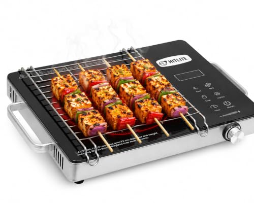 Image of 2200W Induction Cooktop with Grill | 4 Pre-Set Cooking Menus | LED Touch & Digital Display | 5 kv Surge Protection | Works on All Utensils | 3-Year Warranty | Black