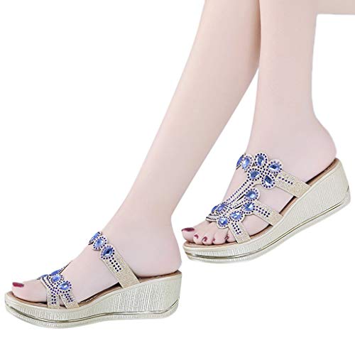 Aniywn women's slide wedge sandal glitter sparkle sandals shoes o…