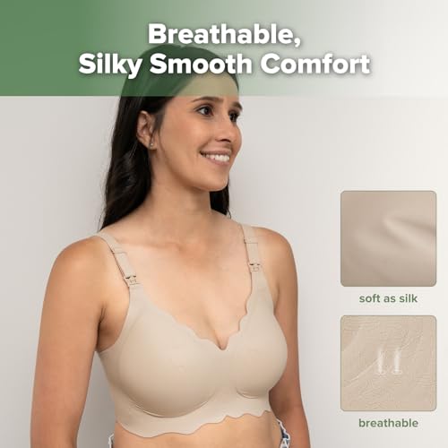 haakaa Nursing Bras for Breastfeeding, Ultra-Comfort Seamless Maternity Bra with Jelly-Strip Support3