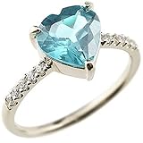 [アトラス] リング レディース sv925 シルバー ブルートパーズ キュービックジルコニア ハート 指輪 11月誕生石 宝石 9号