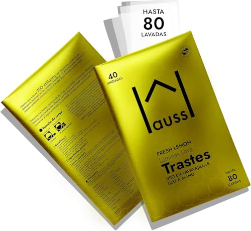 La Mejor Recopilación de Traste de plastico que puedes comprar esta semana. 46 Hauss - Láminas Detergente Ecológicas Hauss para Platos y Lavavajillas | 80 Lavadas Aroma Limón Fresco | Sin Plástico, Biodegradables, Libres de Químicos Tóxicos