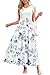 OUGES Sommerkleid Damen Lang Rüschen Maxikleid Elegant Sommer Kleid mit Taschen(Floral P,M)