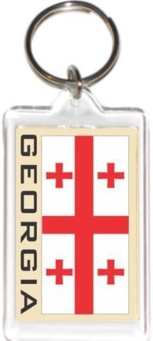 Acrylic KeyChains KeyRings Holders - Americas Grp 1 (12-Pack, Country: Georgia)