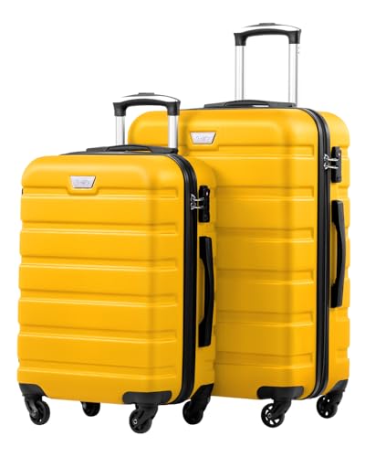 COOLIFE 2-Teiliges Kofferset, Der Ideale Begleiter für Ihre Familienreisen. M+L, PC+ABS,...