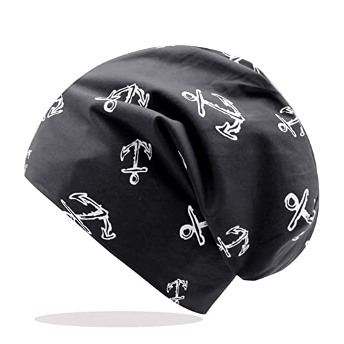 GLOMY Beanie - Gorro unisex con diseño de ancla y estrella Cover