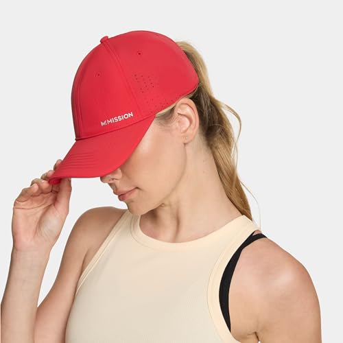 Image of MISSION Cooling Vented Performance Hat Unisex Cap for Workouts, Golf & Running, Sweat & Water Activated Technology