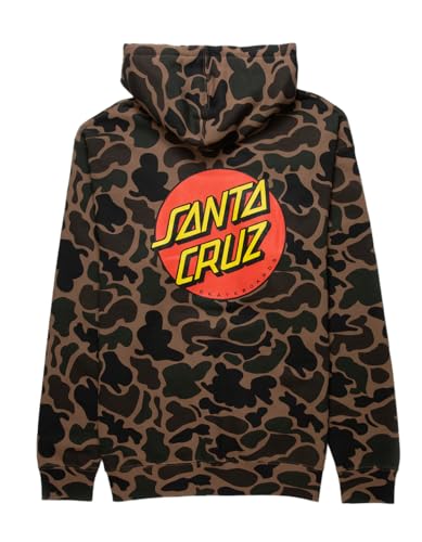 SANTA CRUZ Classic Dot P/O Hooded Heavyweight Sweatshirt Duck Camo Med Mens