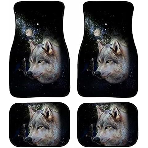 Cumagical Wolf Pattern Soft and Easy to Clean Carpet,All Weather Protect the Car,Car Floor Mats Universal Fit for SUV,Sedan,Truck Cover