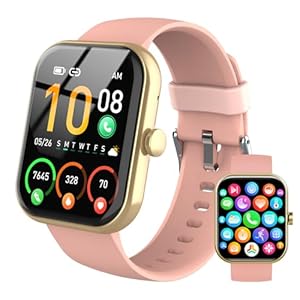 Smart Watch for Women Men, 1.96″ Fitness Tracker Running Watch (Answer/Make Call), IP68 Waterproof, Pedometer, Sleep/Step/Activity/Heart Rate Monitor, 110+ Sport Modes Smartwatch for Adroid iOS, Pink