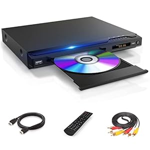 DVD Player, HDMI & RCA Connection, Region Free DVD Players for TV, with Microphone/USB Input Design, NTSC/PAL System…