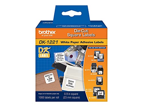 Image of Brother DK1221 Square Paper Labels, 1000 Labels, White