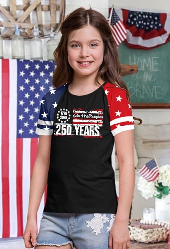 Image of Ithalt Boys Girls USA Shirts Kids 4th of July Shirts American Flag Tshirt Patriotic Top Independence Day Outfit 5-13y