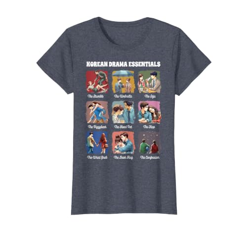 K-Drama Lovers K-Drama Vibes Korean Drama Essentials T-Shirt, Women, Heather Blue, 3X-Large