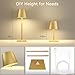 Yogaret 2 Pack Gold Rechargeable Table Lamps,Cordless Lamp with 6000mAh Battery Operated,Wireless Lamp for Restaurant Home Dinner Dining Kitchen Outdoor Patio,Waterproof & Portable